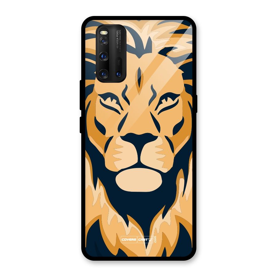 Designer Lion Glass Back Case for Vivo iQOO 3