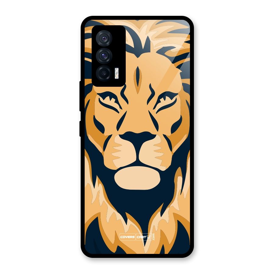Designer Lion Glass Back Case for Vivo iQOO 7 5G