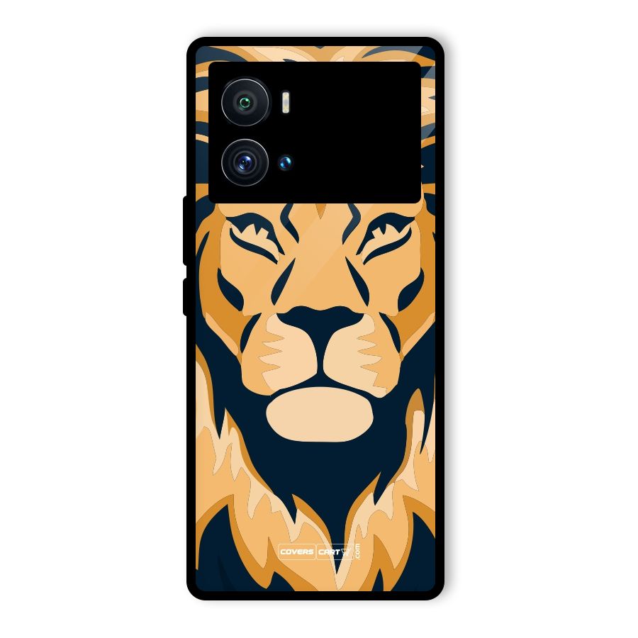 Designer Lion Glass Back Case for Vivo iQOO 9 Pro