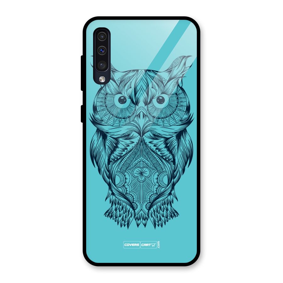 Designer Owl Glass Back Case for Galaxy A30s