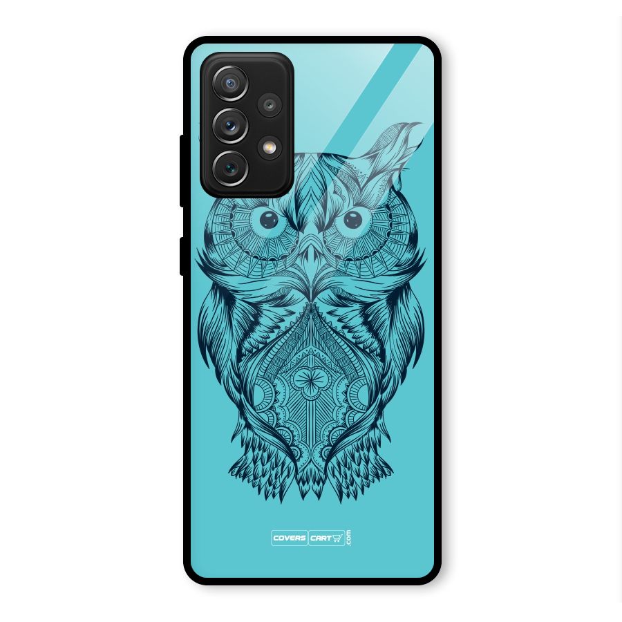Designer Owl Glass Back Case for Galaxy A72