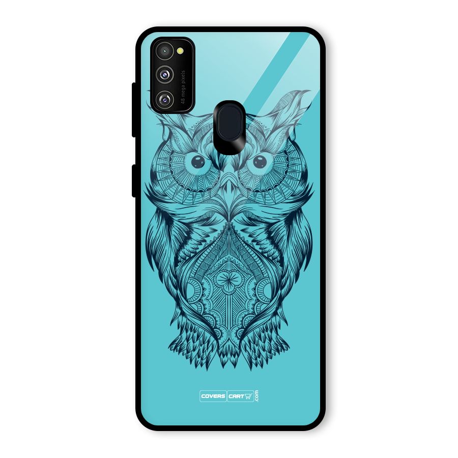 Designer Owl Glass Back Case for Galaxy M30s
