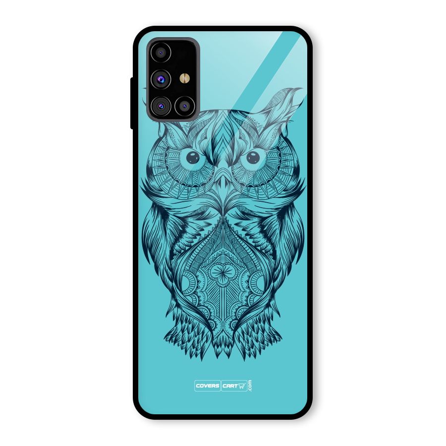 Designer Owl Glass Back Case for Galaxy M31s