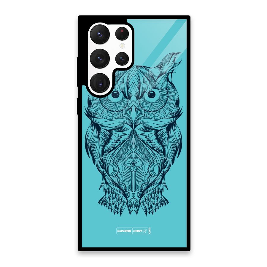 Designer Owl Glass Back Case for Galaxy S22 Ultra 5G
