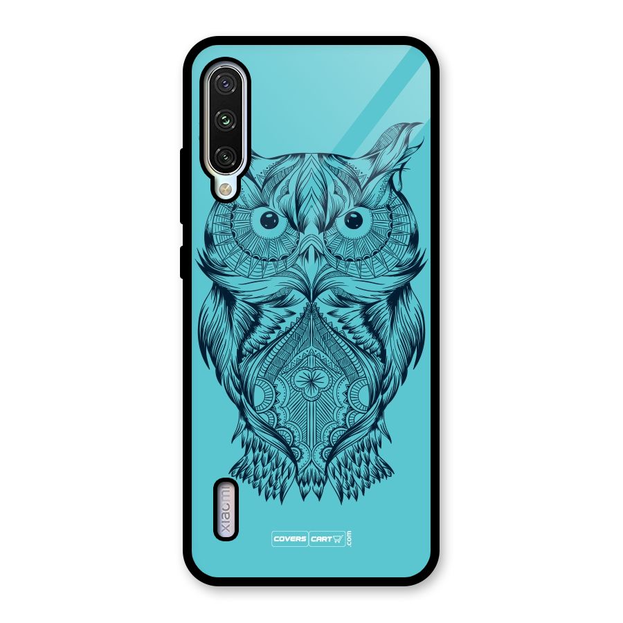 Designer Owl Glass Back Case for Mi A3