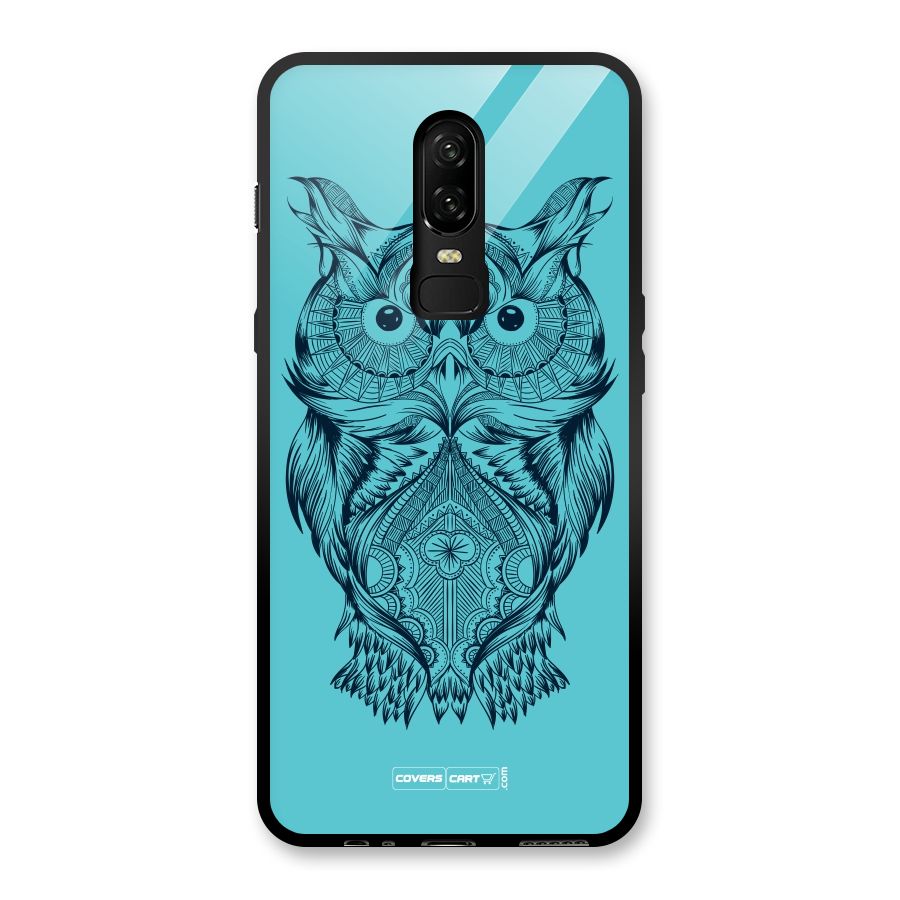 Designer Owl Glass Back Case for OnePlus 6