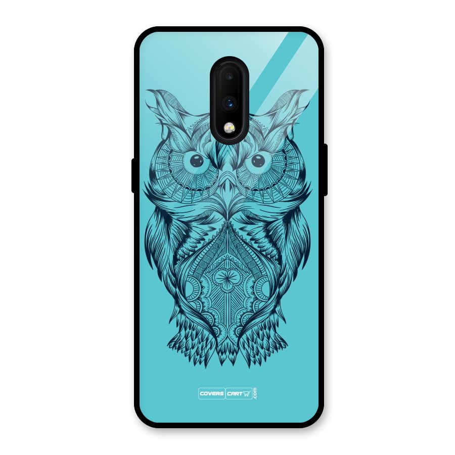 Designer Owl Glass Back Case for OnePlus 7