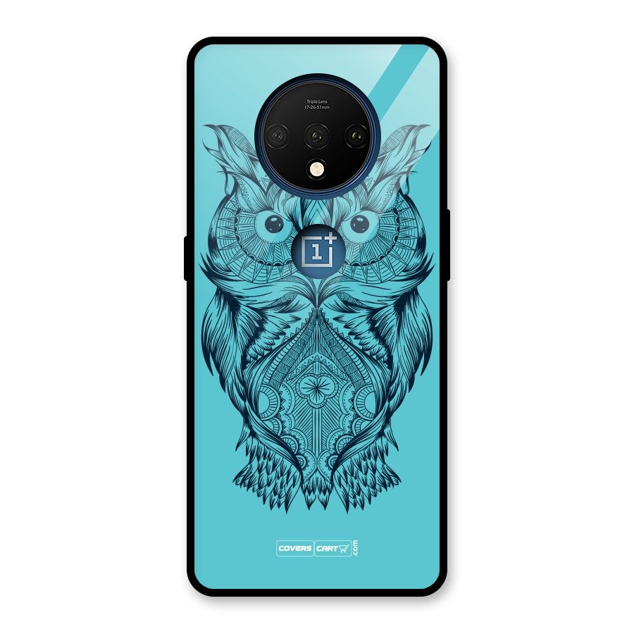 Designer Owl Glass Back Case for OnePlus 7T