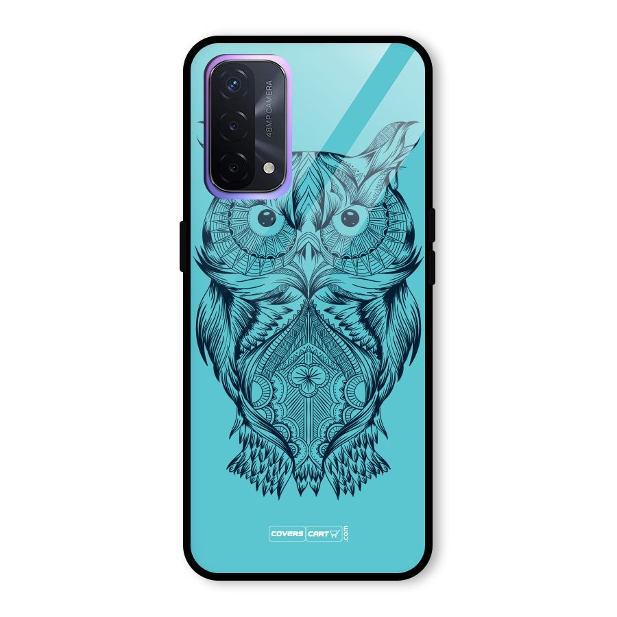 Designer Owl Glass Back Case for Oppo A74 5G