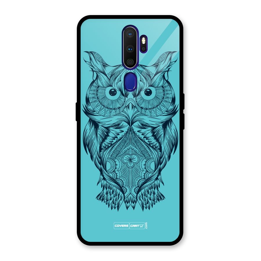 Designer Owl Glass Back Case for Oppo A9 (2020)