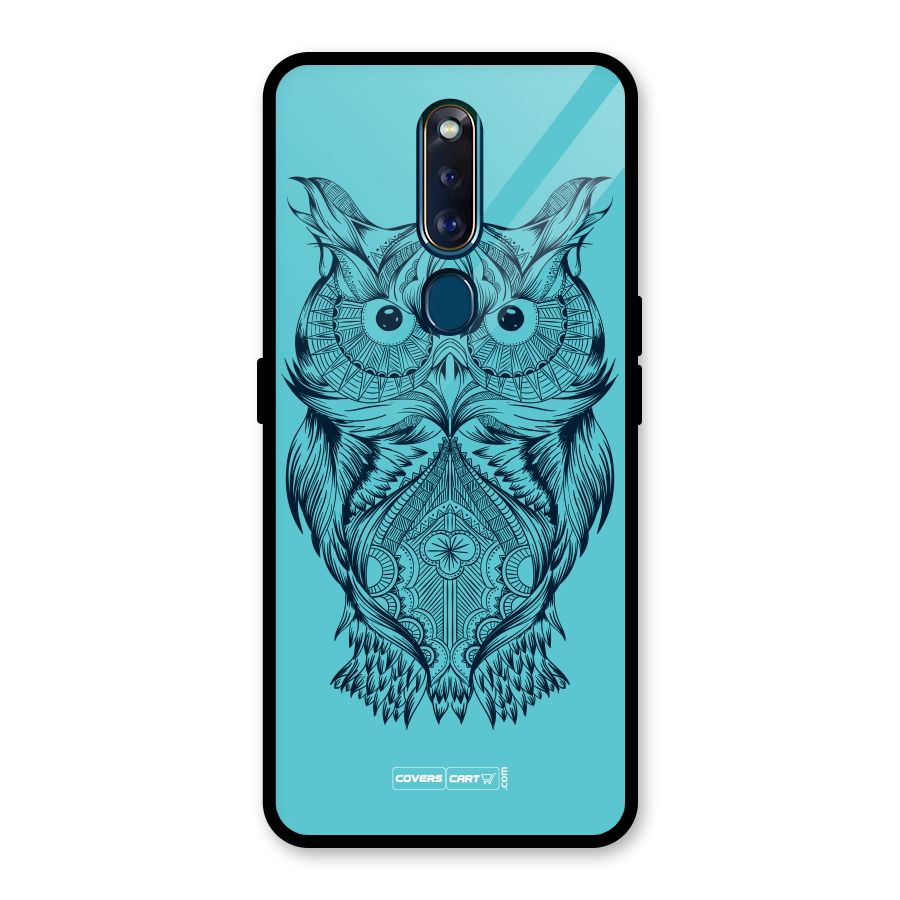 Designer Owl Glass Back Case for Oppo F11 Pro
