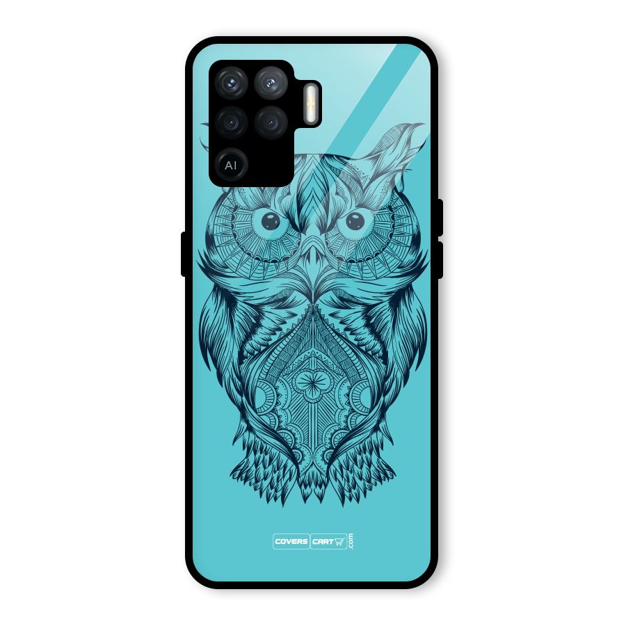 Designer Owl Glass Back Case for Oppo F19 Pro