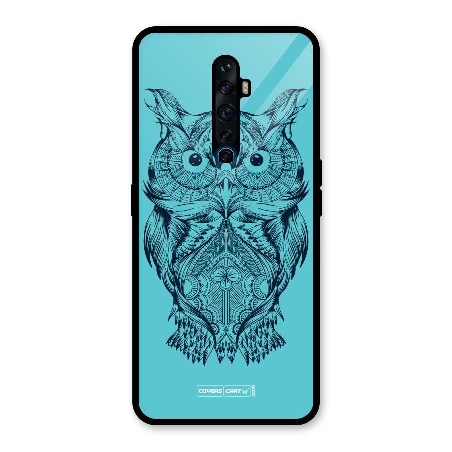 Designer Owl Glass Back Case for Oppo Reno2 F