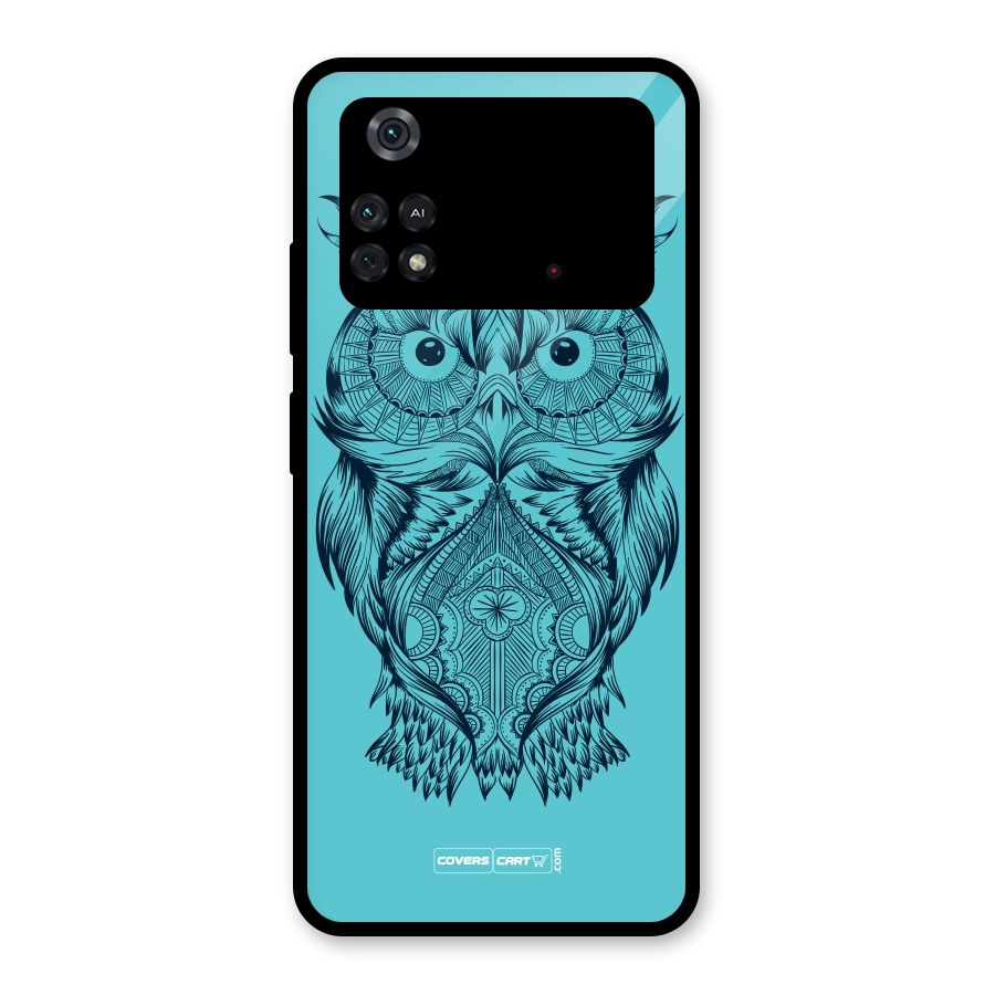 Designer Owl Glass Back Case for Poco M4 Pro 4G