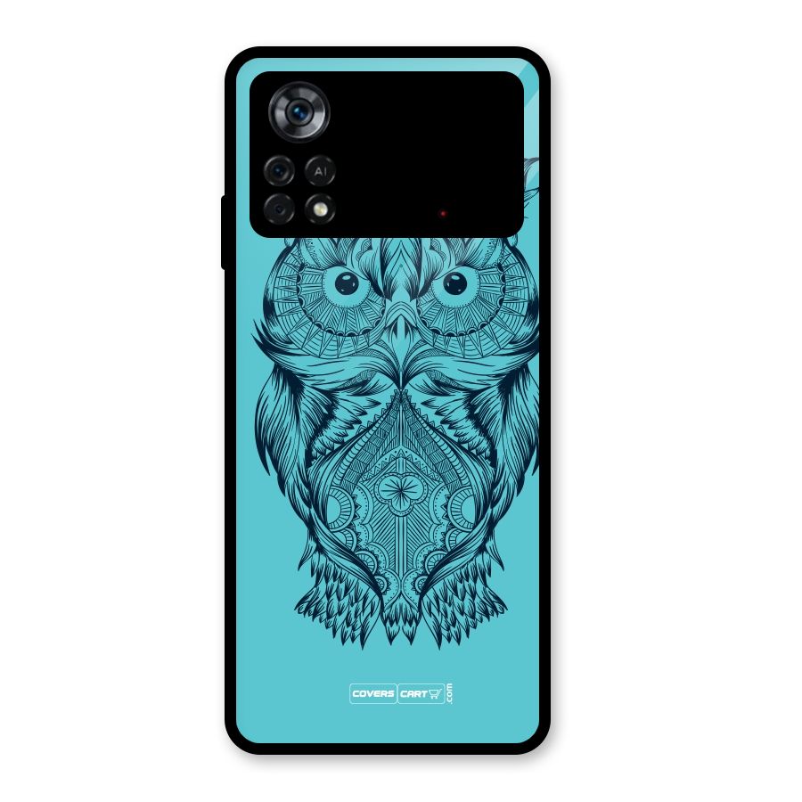 Designer Owl Glass Back Case for Poco X4 Pro 5G