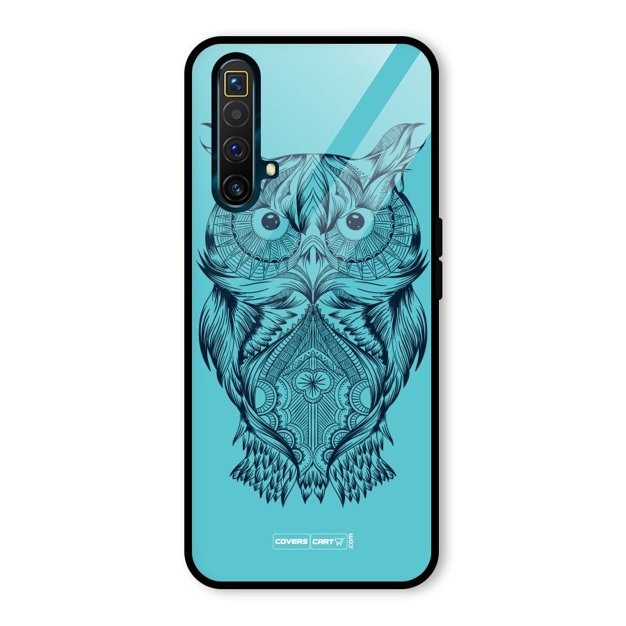 Designer Owl Glass Back Case for Realme X3 SuperZoom