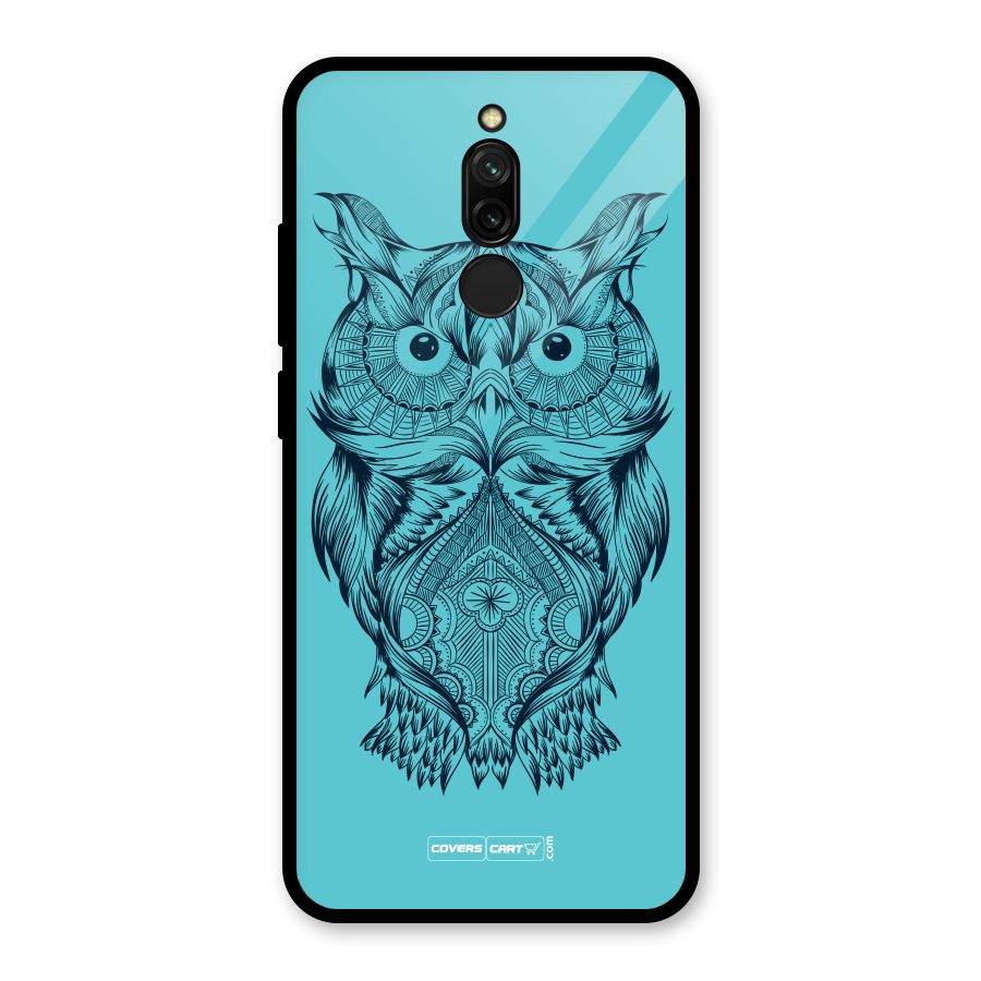 Designer Owl Glass Back Case for Redmi 8