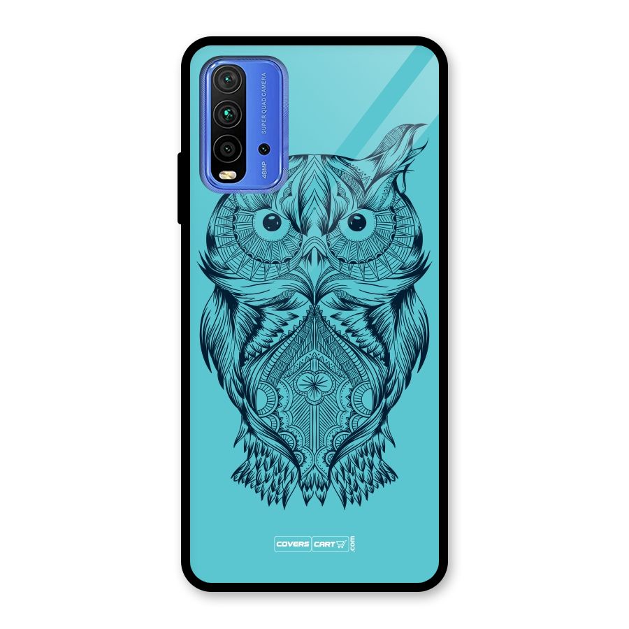 Designer Owl Glass Back Case for Redmi 9 Power