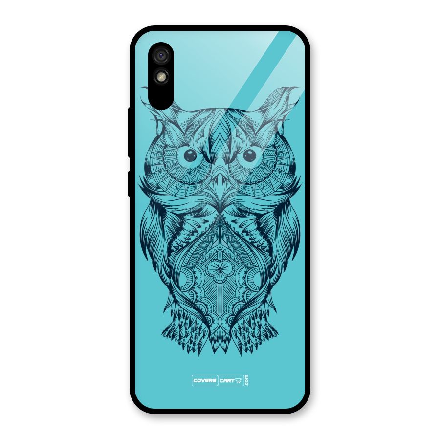 Designer Owl Glass Back Case for Redmi 9i
