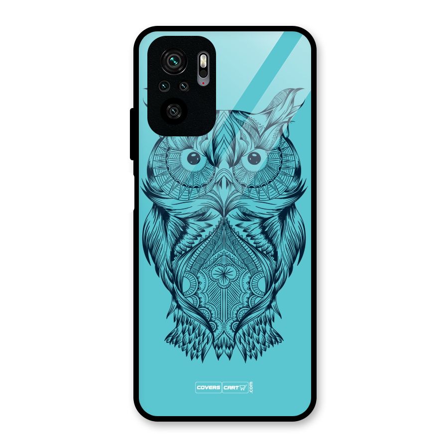 Designer Owl Glass Back Case for Redmi Note 10S