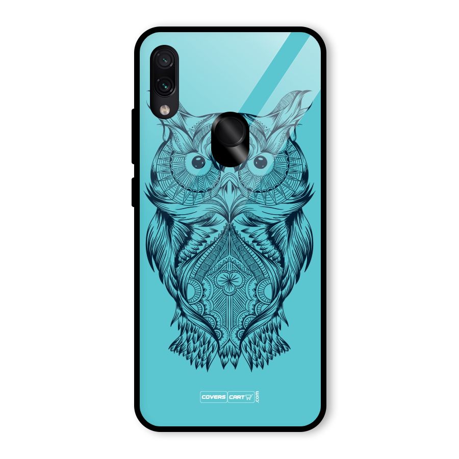 Designer Owl Glass Back Case for Redmi Note 7