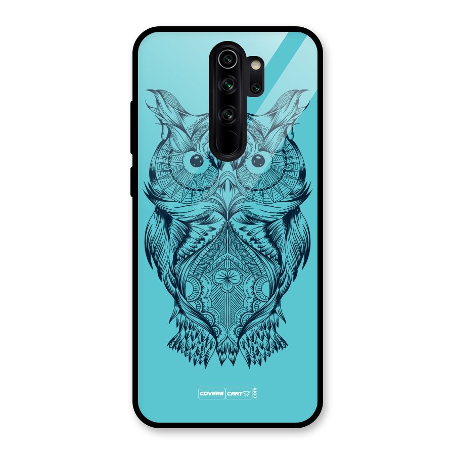 Designer Owl Glass Back Case for Redmi Note 8 Pro