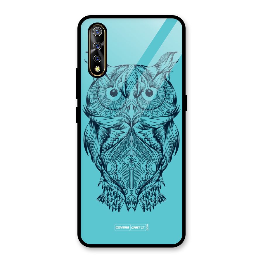 Designer Owl Glass Back Case for Vivo S1