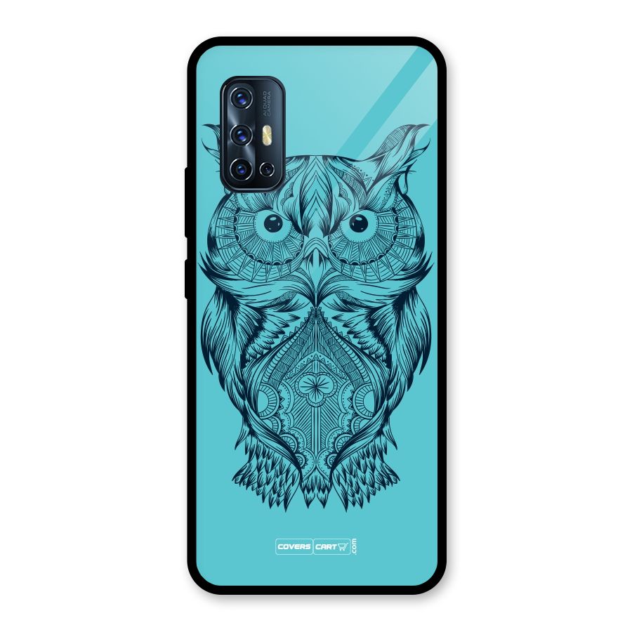Designer Owl Glass Back Case for Vivo V17