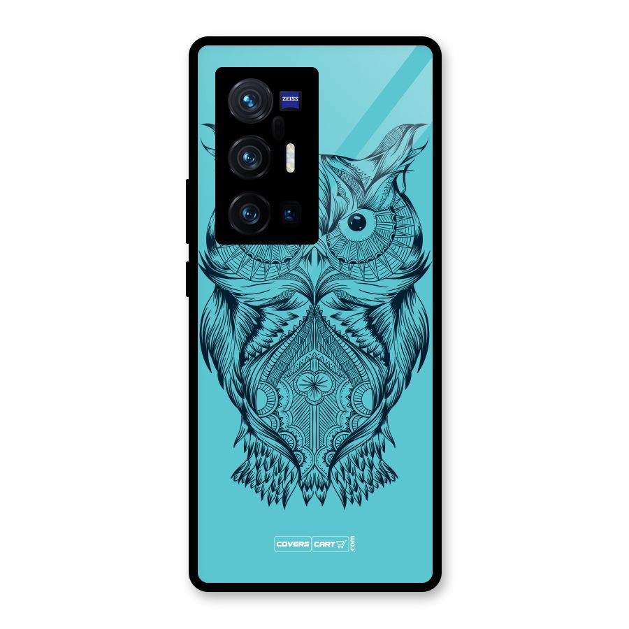 Designer Owl Glass Back Case for Vivo X70 Pro Plus