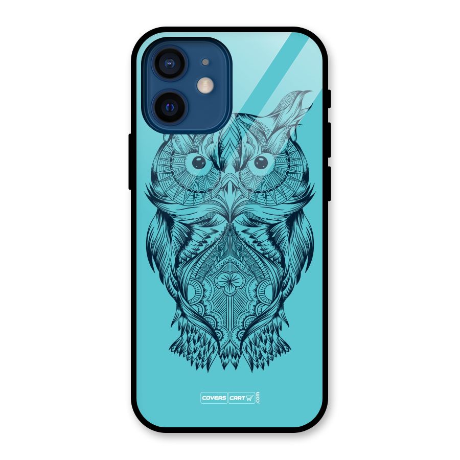 Designer Owl Glass Back Case for iPhone 12 Mini