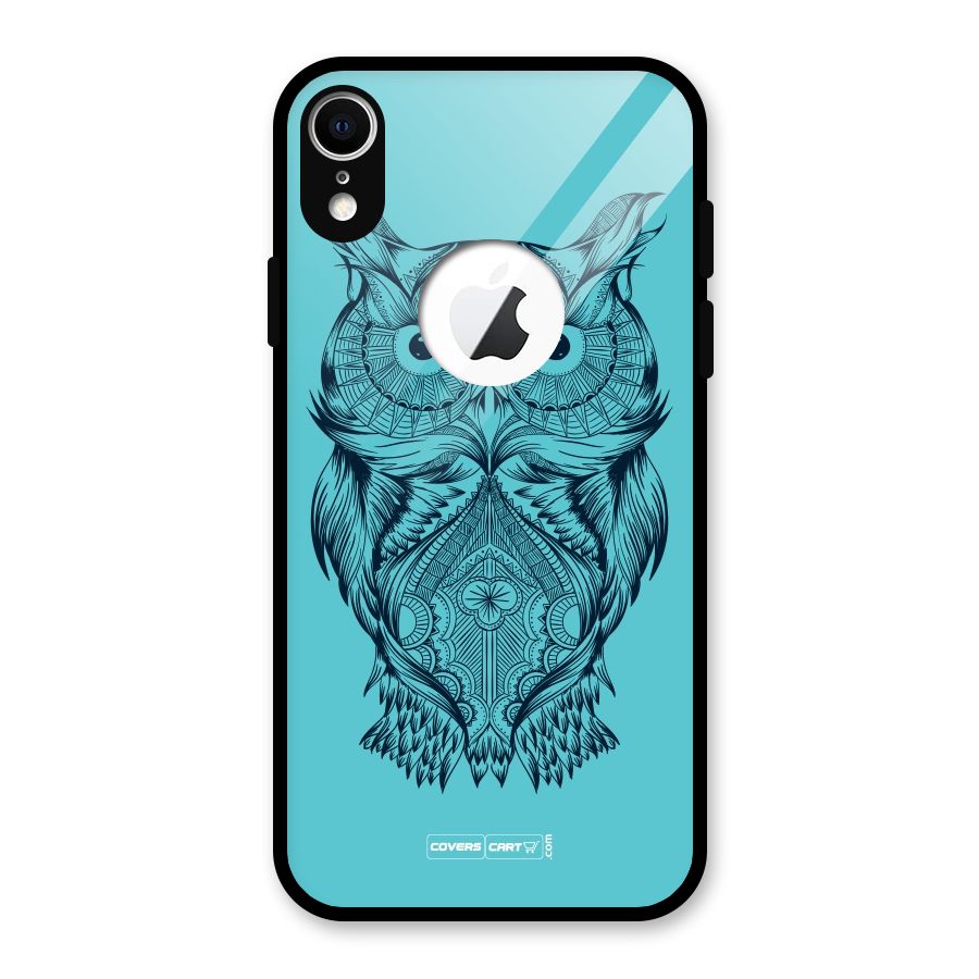 Designer Owl Glass Back Case for iPhone XR Logo Cut