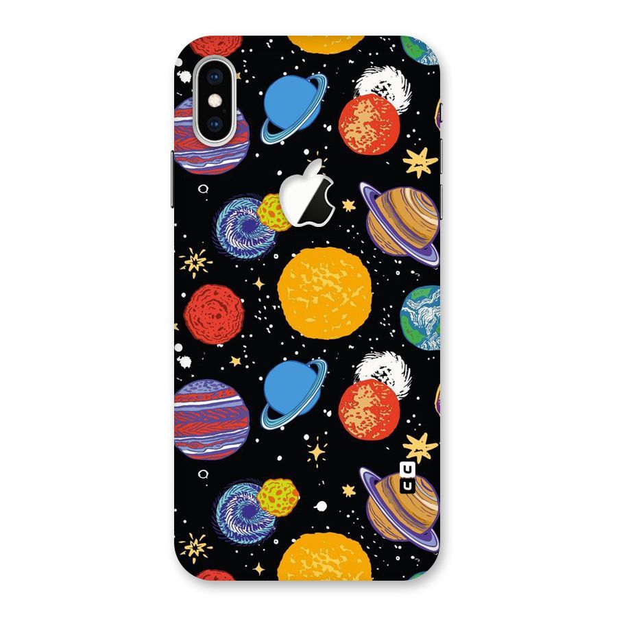 Designer Planets Back Case for iPhone XS Max Apple Cut