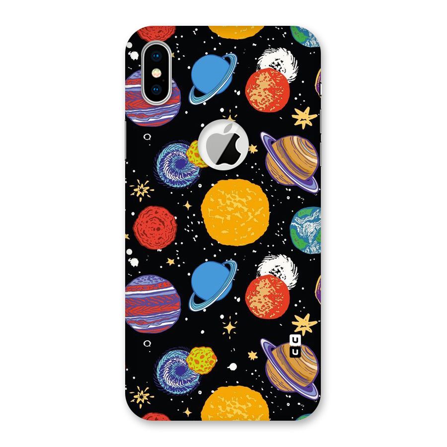 Designer Planets Back Case for iPhone X Logo Cut
