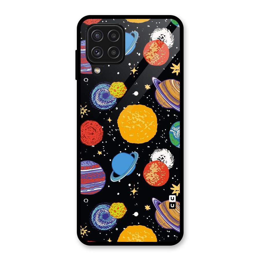 Designer Planets Glass Back Case for Galaxy A22 4G