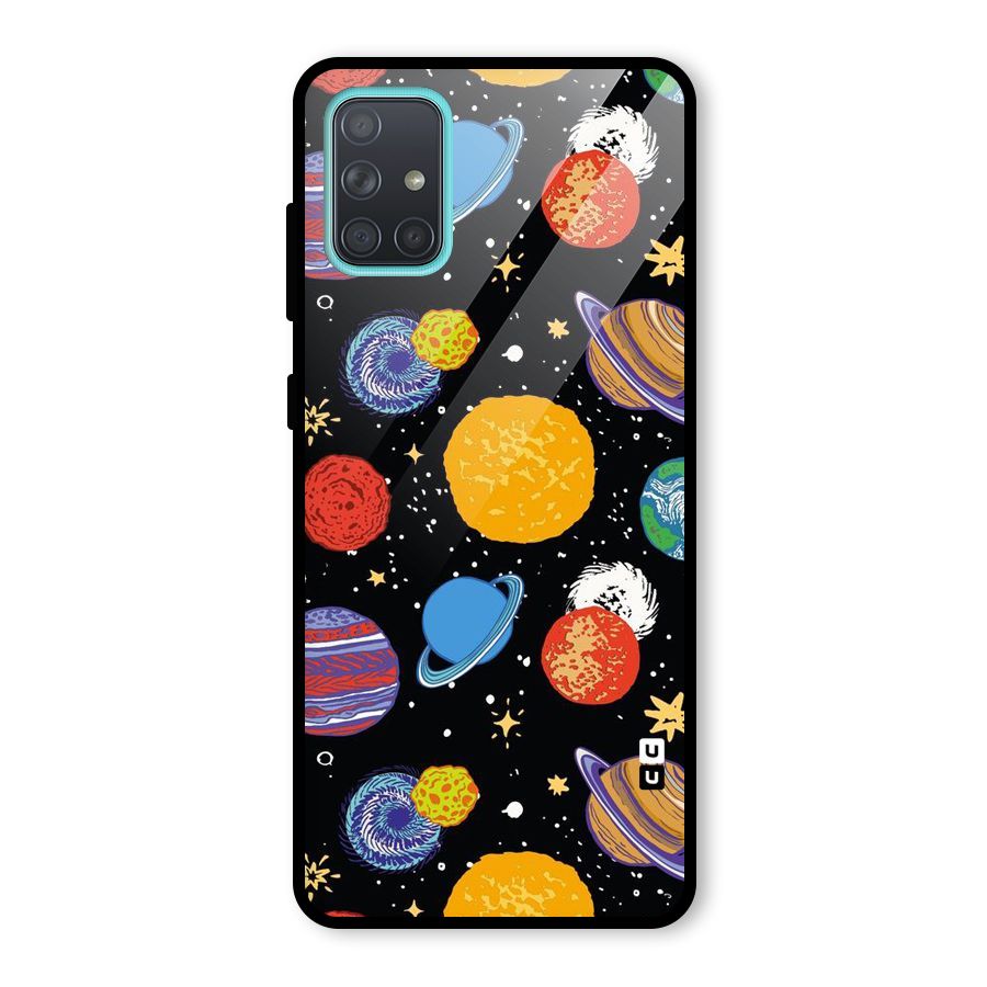 Designer Planets Glass Back Case for Galaxy A71