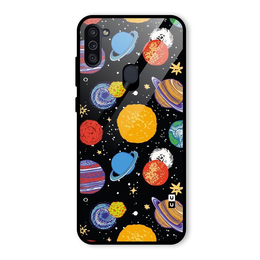 Designer Planets Glass Back Case for Galaxy M11