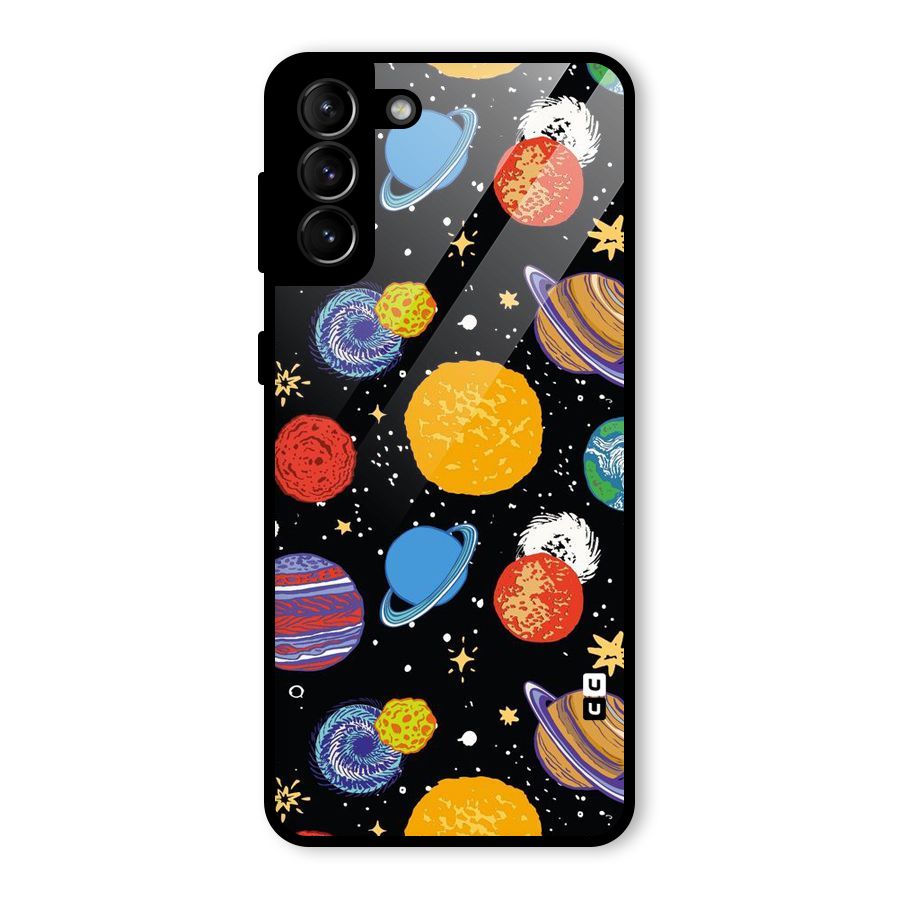 Designer Planets Glass Back Case for Galaxy S21 Plus