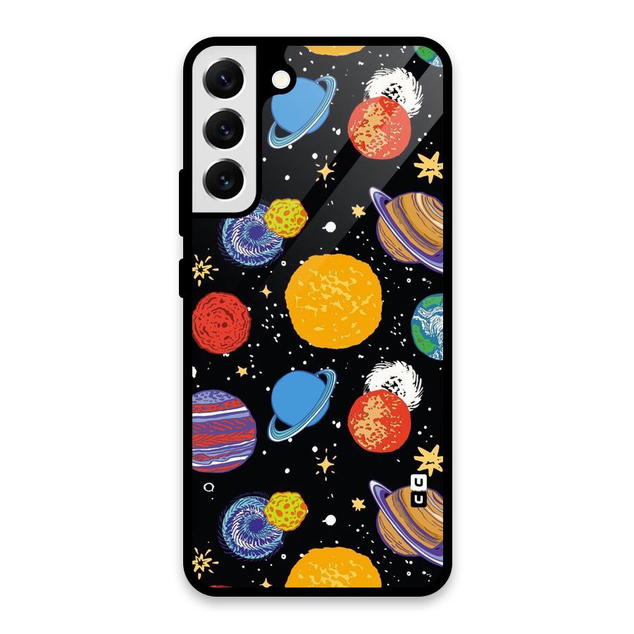 Designer Planets Glass Back Case for Galaxy S22 Plus 5G
