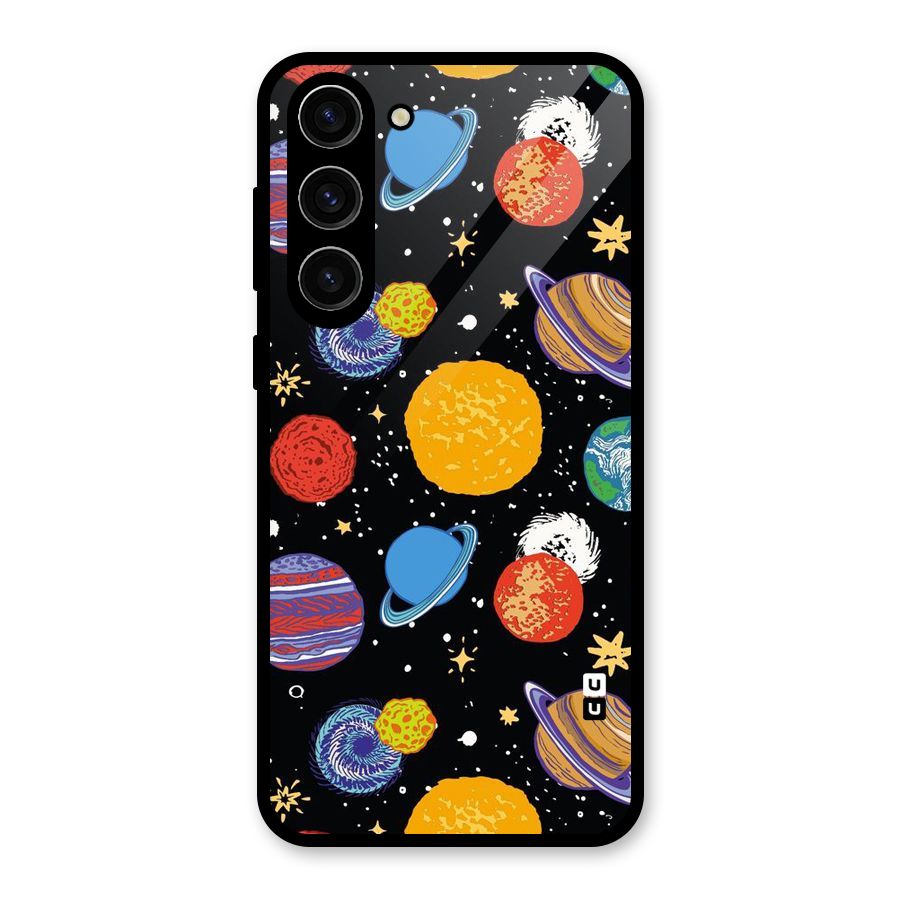 Designer Planets Glass Back Case for Galaxy S23 Plus