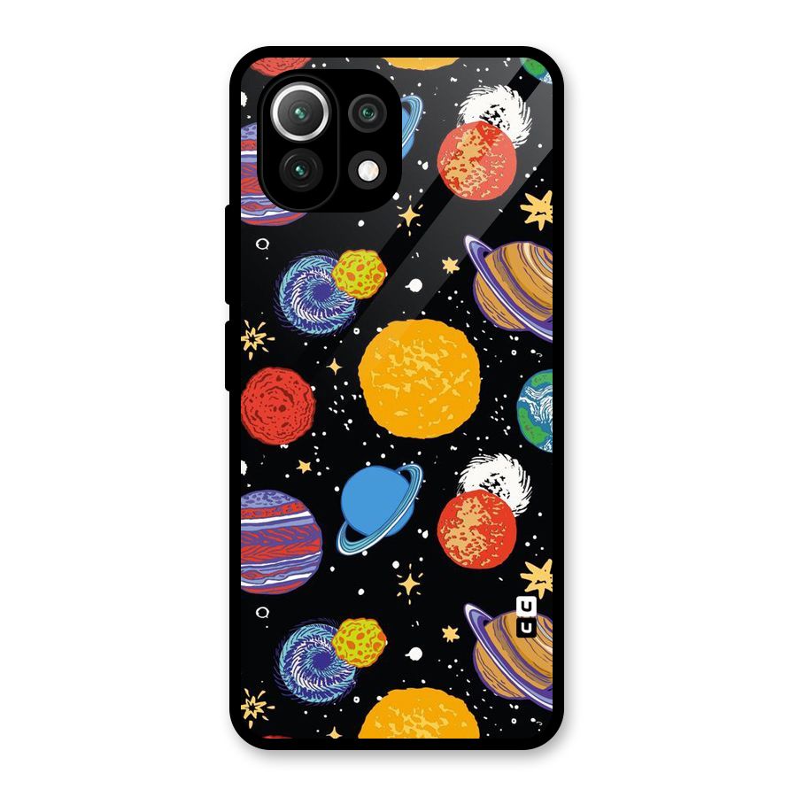 Designer Planets Glass Back Case for Mi 11 Lite NE 5G