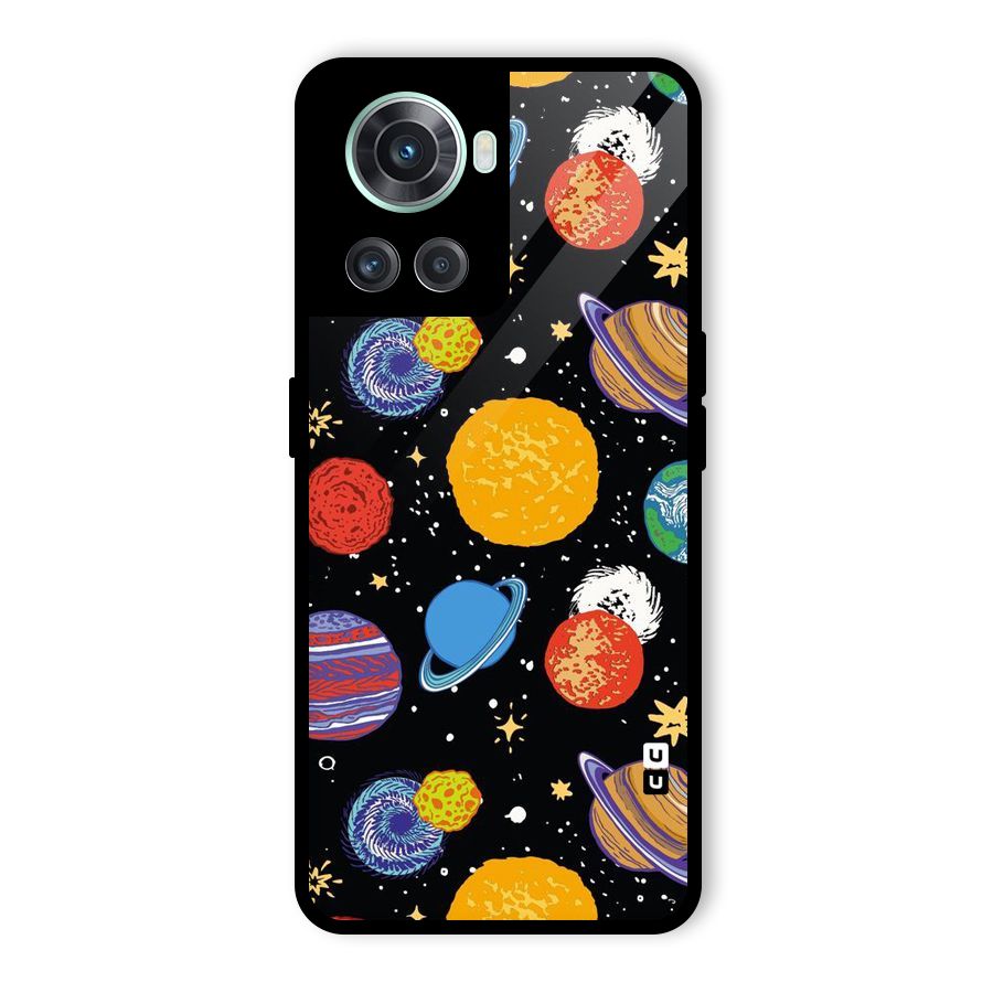 Designer Planets Glass Back Case for OnePlus 10R
