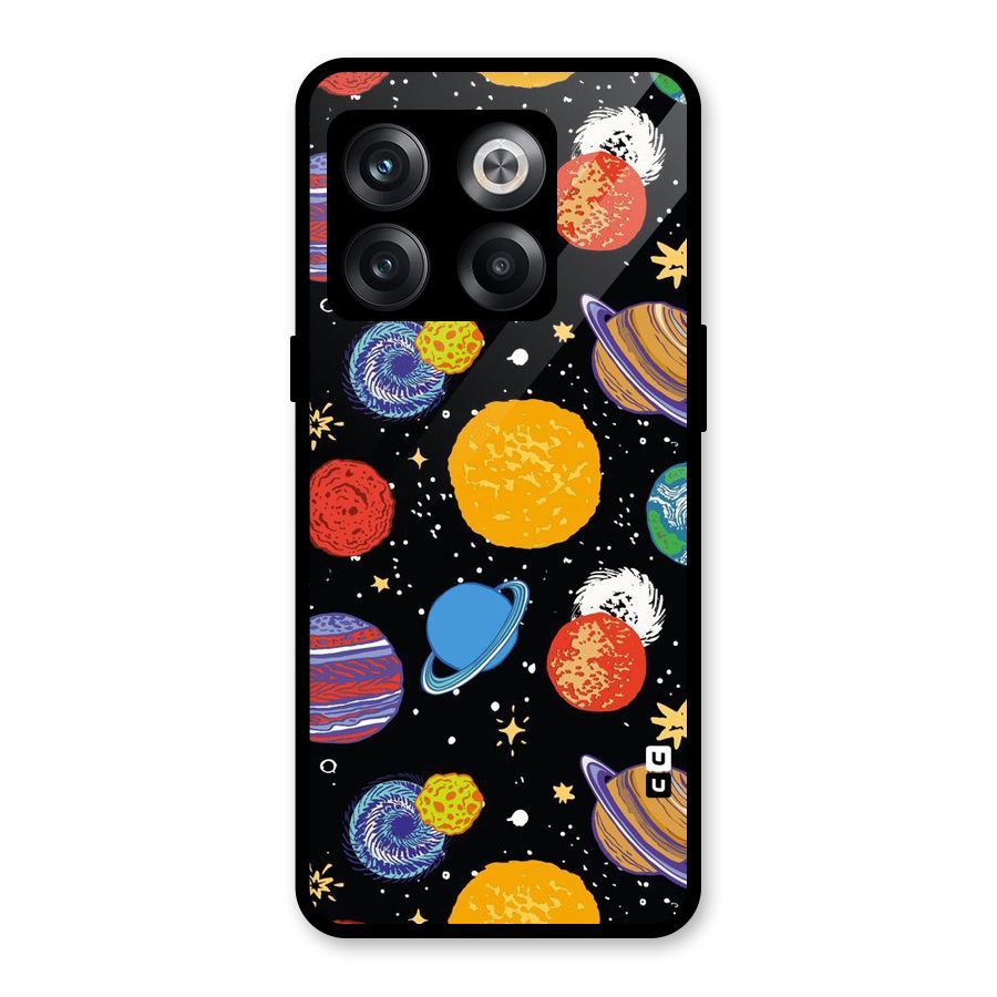 Designer Planets Glass Back Case for OnePlus 10T