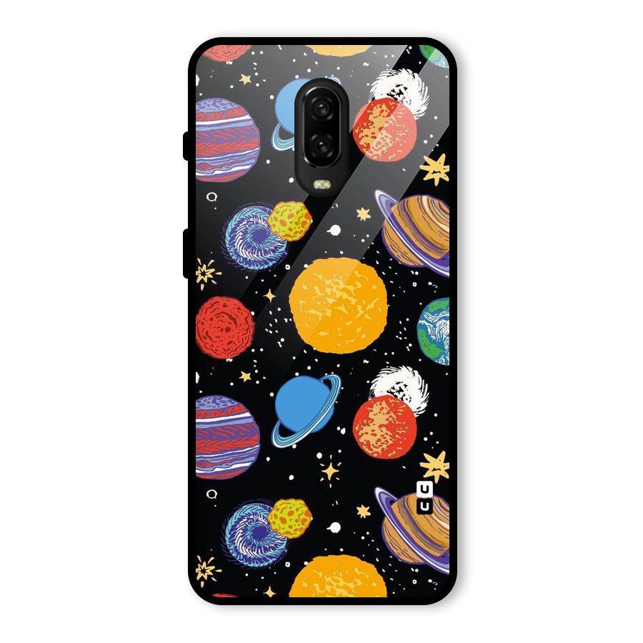 Designer Planets Glass Back Case for OnePlus 6T