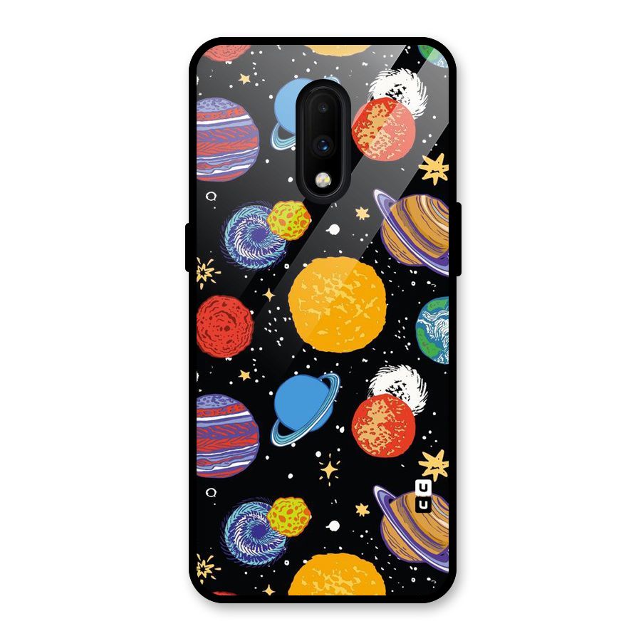 Designer Planets Glass Back Case for OnePlus 7
