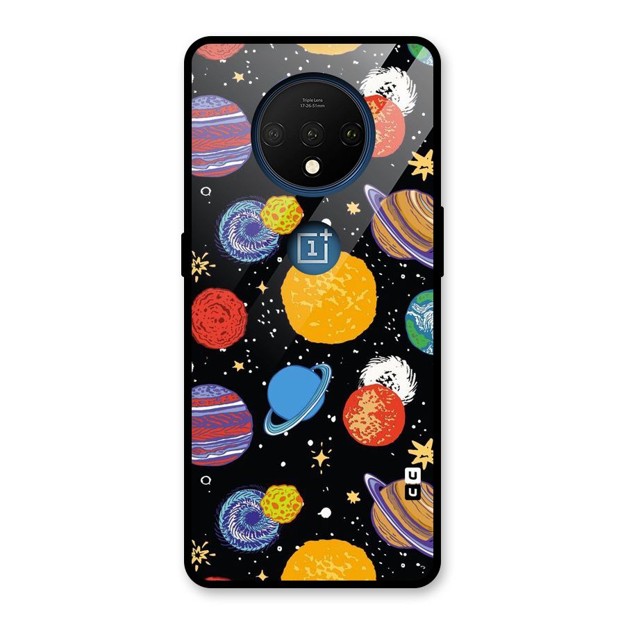 Designer Planets Glass Back Case for OnePlus 7T