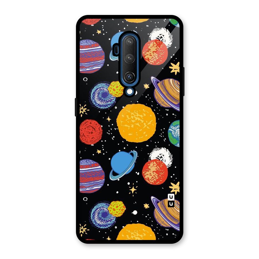 Designer Planets Glass Back Case for OnePlus 7T Pro