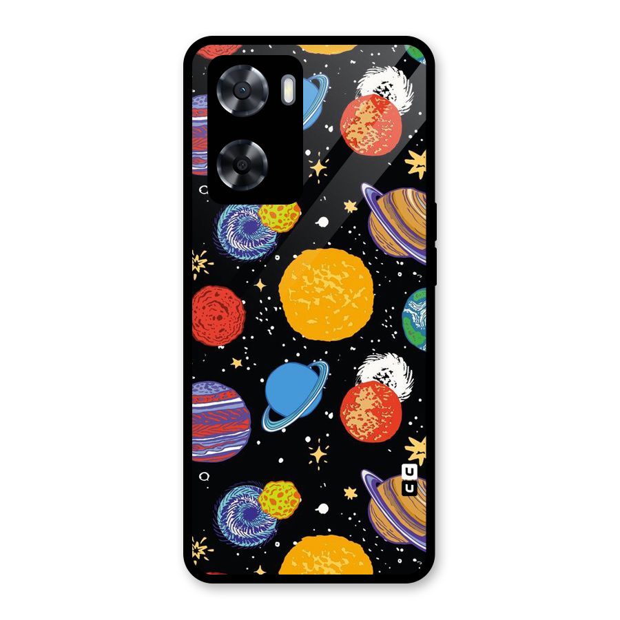 Designer Planets Glass Back Case for Oppo A57 2022