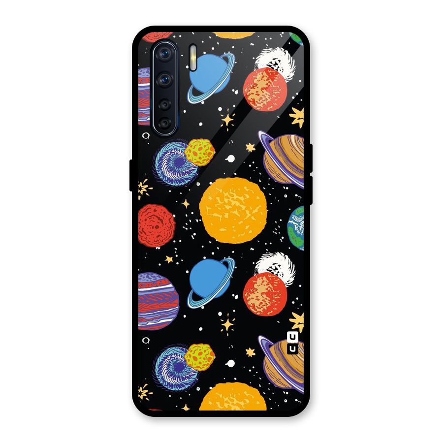 Designer Planets Glass Back Case for Oppo F15