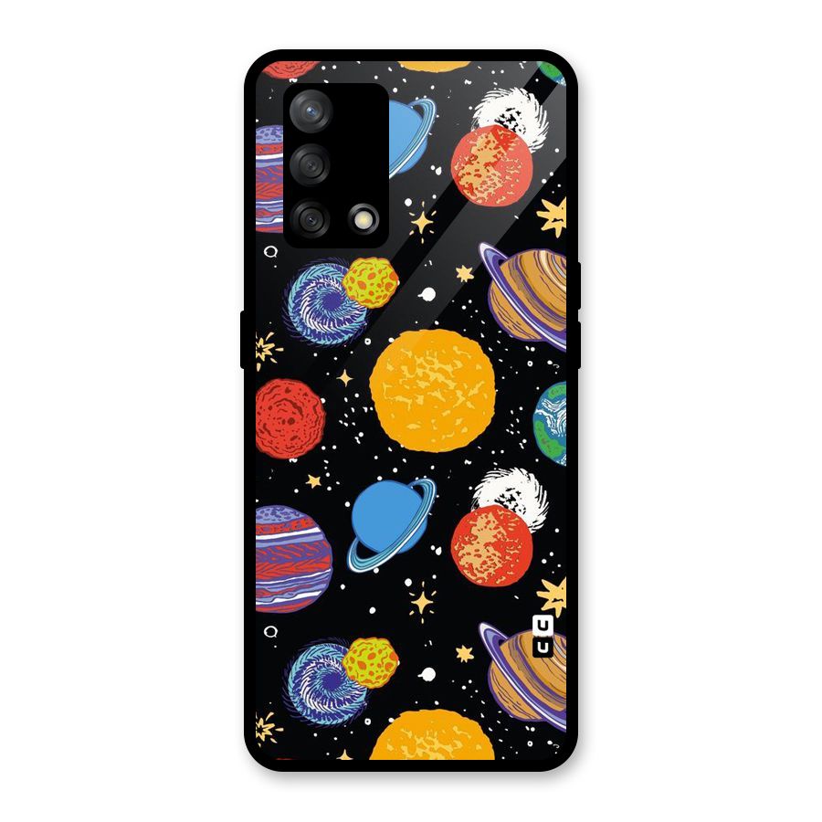 Designer Planets Glass Back Case for Oppo F19