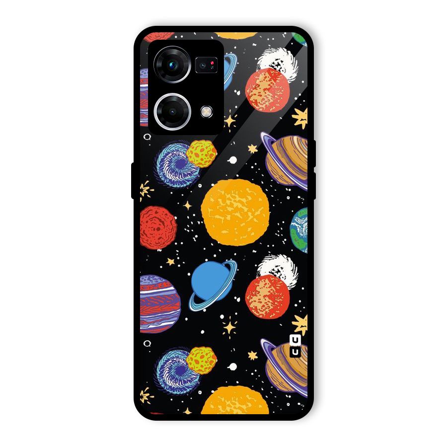 Designer Planets Glass Back Case for Oppo F21 Pro 4G